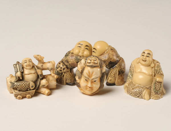 Japanese carved netsukes buddha 4f7cd