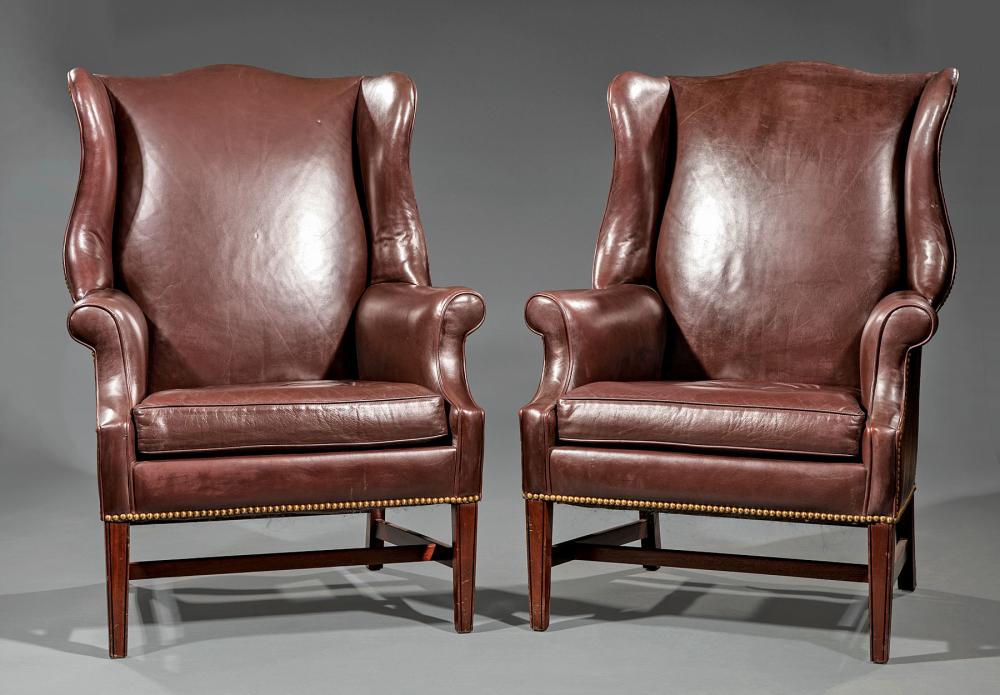 PAIR OF GEORGIAN-STYLE LEATHER