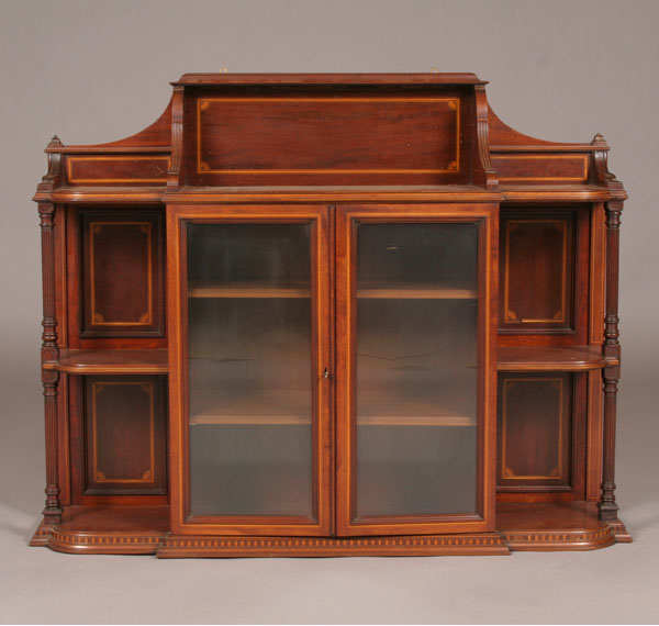 Mahogany wall display curio cabinet  4f7de