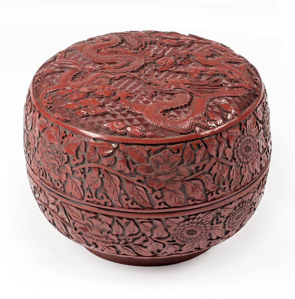 CHINESE RED LACQUER COVERED BOXChinese 31aec8