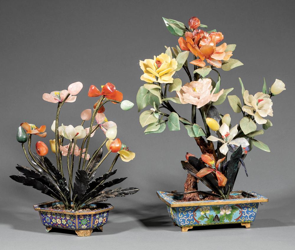 CHINESE HARDSTONE TREES IN CLOISONN  31aed3