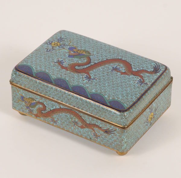 Chinese cloisonne sea dragon box 4f7e5