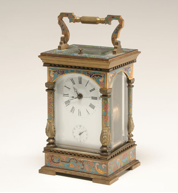 Chinese cloisonne carriage clock