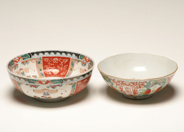 Oriental porcelain; larger bowl