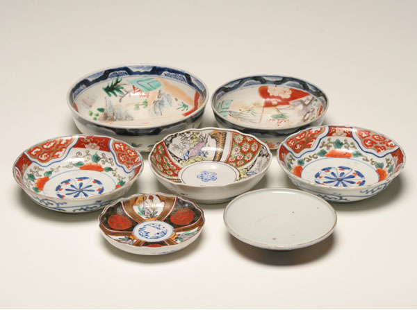 Japanese imari porcelain; five