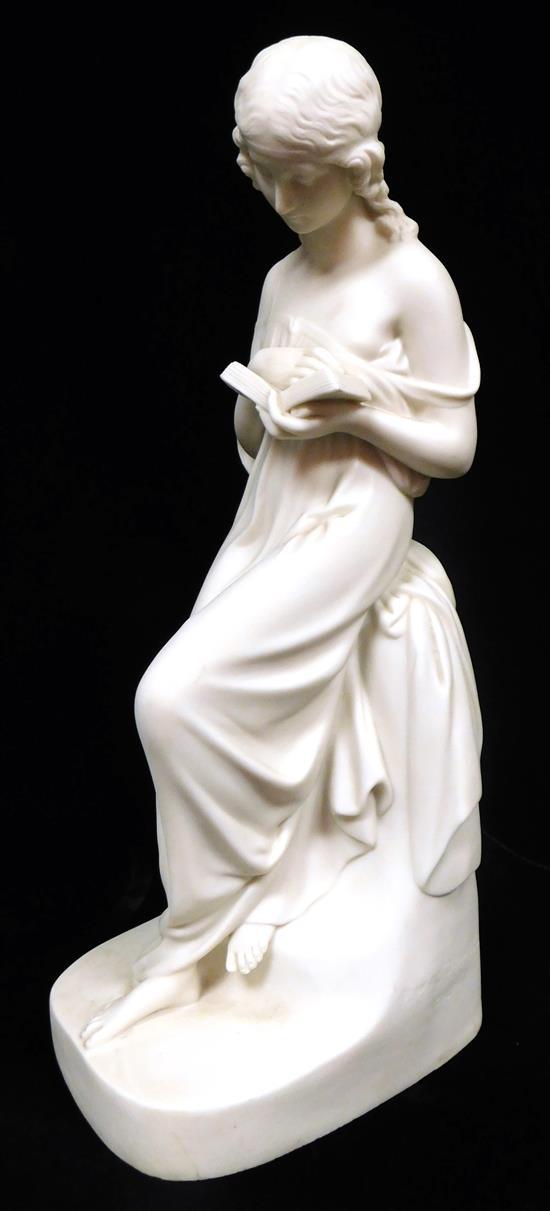 COPELAND PARIAN FIGURE OF A SEATED GIRL,