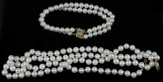 JEWELRY: PEARL NECKLACE AND DOUBLE