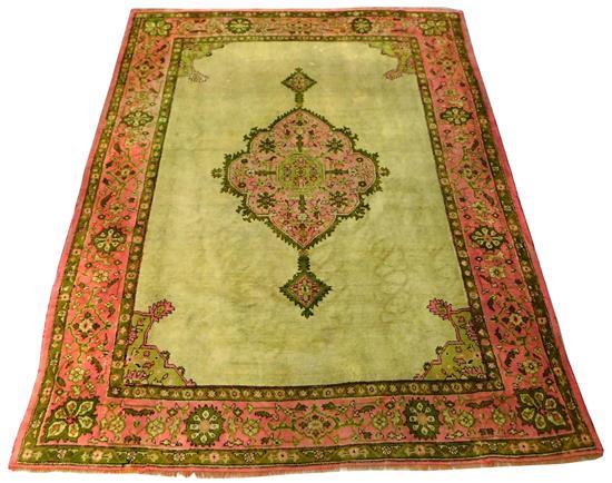 RUG: ANTIQUE TURKISH OUSHAK ROOM-SIZE