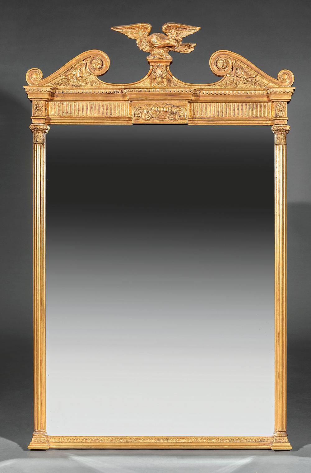 CARVED GILTWOOD OVERMANTEL MIRRORSPair 31b016