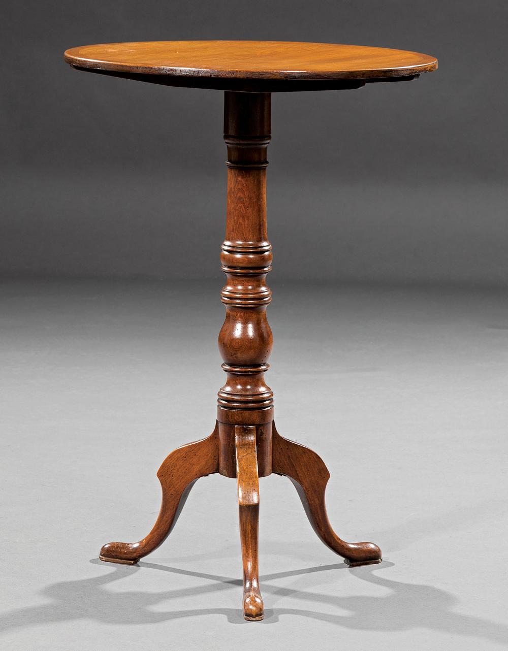 GEORGE III TILT TOP WALNUT CANDLESTANDGeorge 31b01e