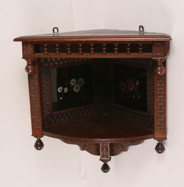 Victorian corner shelf; extensively