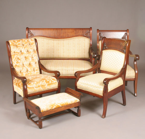 Late Victorian mahogany parlor set,