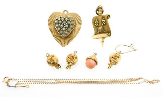 JEWELRY: 14K GOLD ITEMS, FIVE PIECES