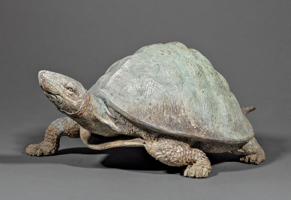 PATINATED BRONZE TURTLE FOUNTAINPatinated 31b0d4