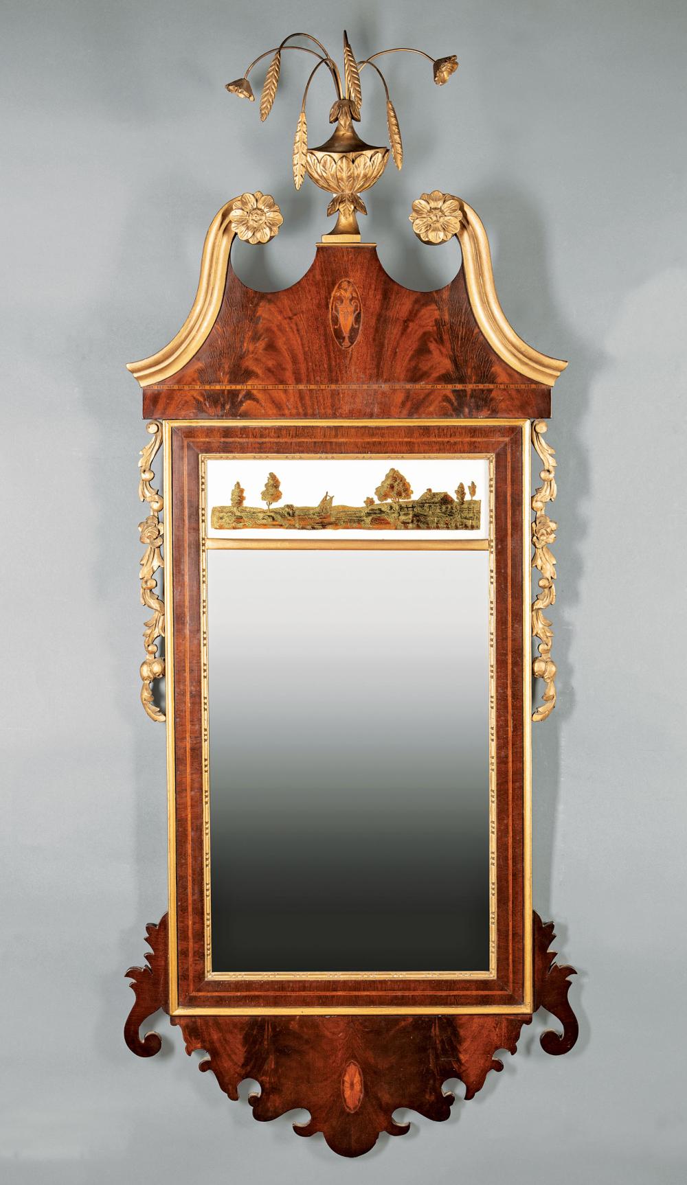 CHIPPENDALE STYLE INLAID GILDED 31b0f5