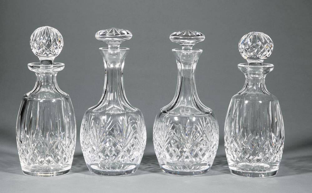 FOUR WATERFORD CUT CRYSTAL DECANTERSFour 31b108