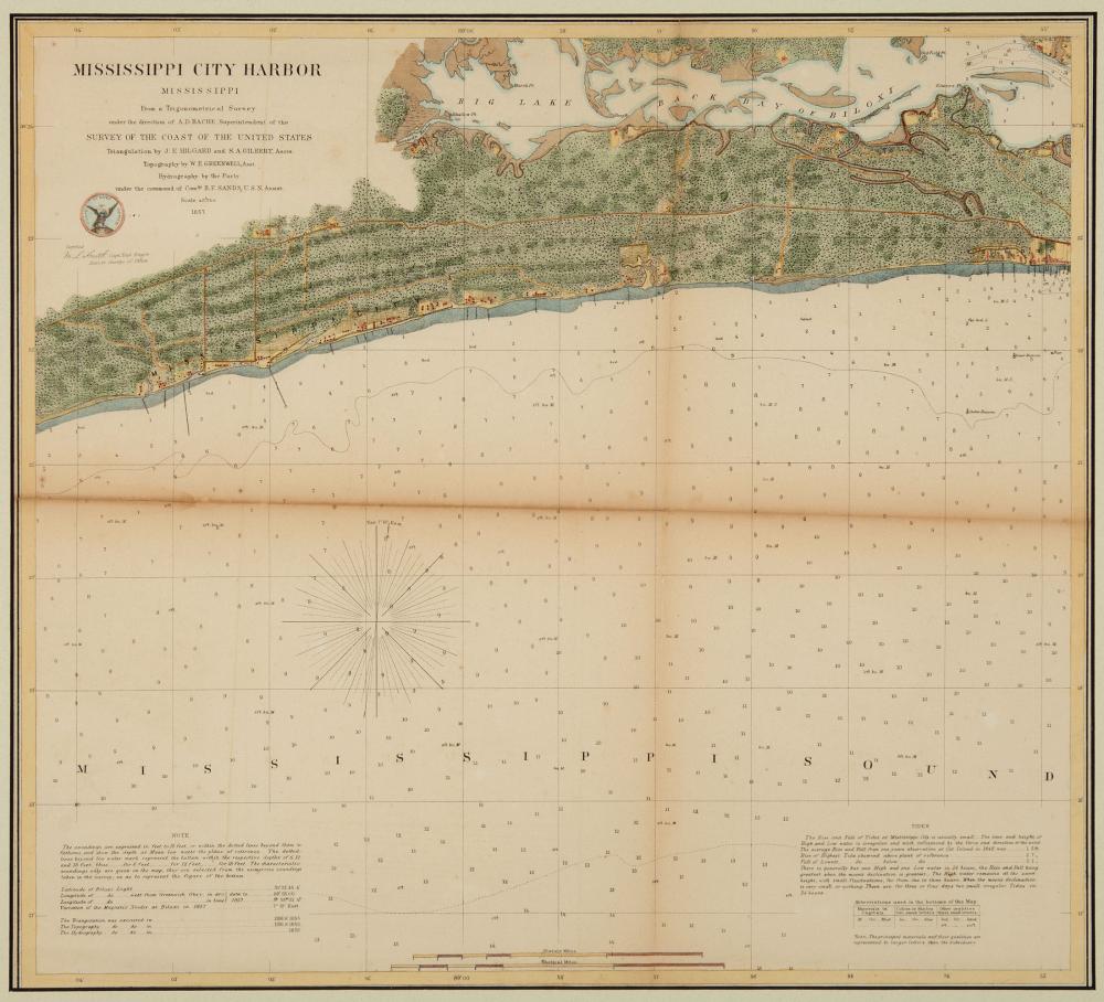 TWO ANTIQUE MISSISSIPPI COAST MAPSTwo