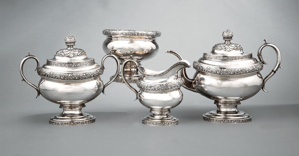 WILLIAM THOMSON COIN SILVER TEA