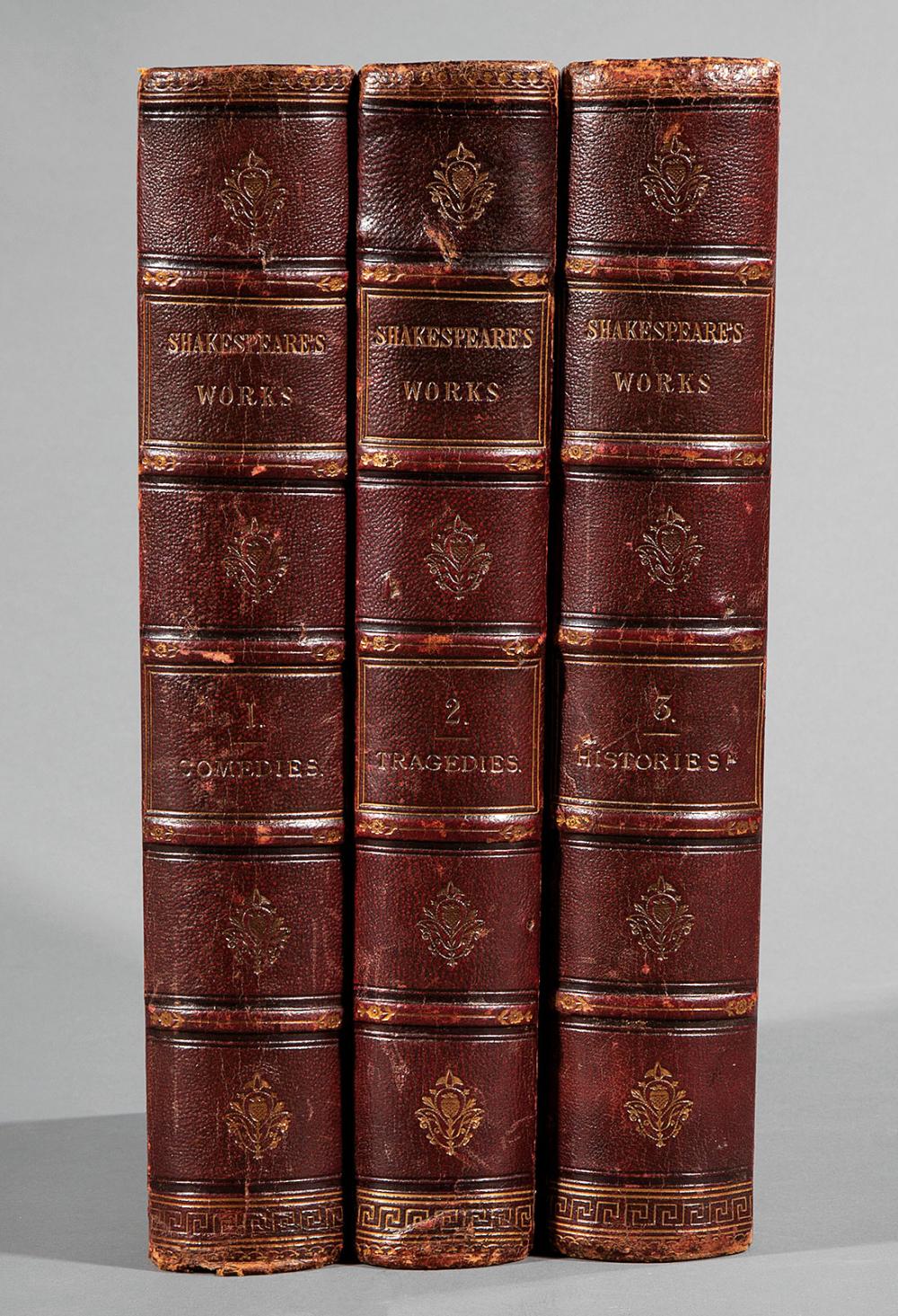 SHAKESPEARE S WORKS 3 VOLUMES Leather 31b1b6