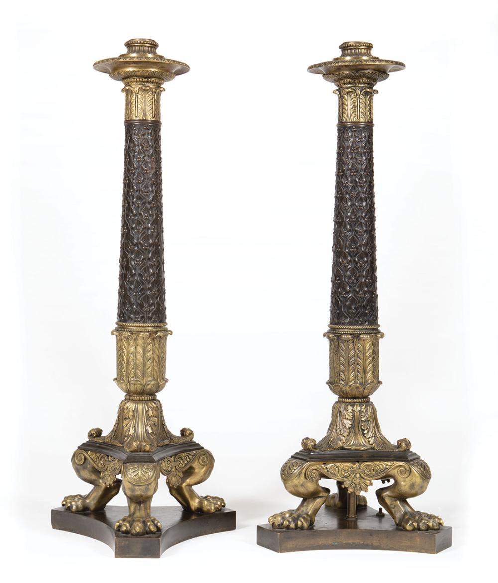 PAIR OF CHARLES X-STYLE BRONZE