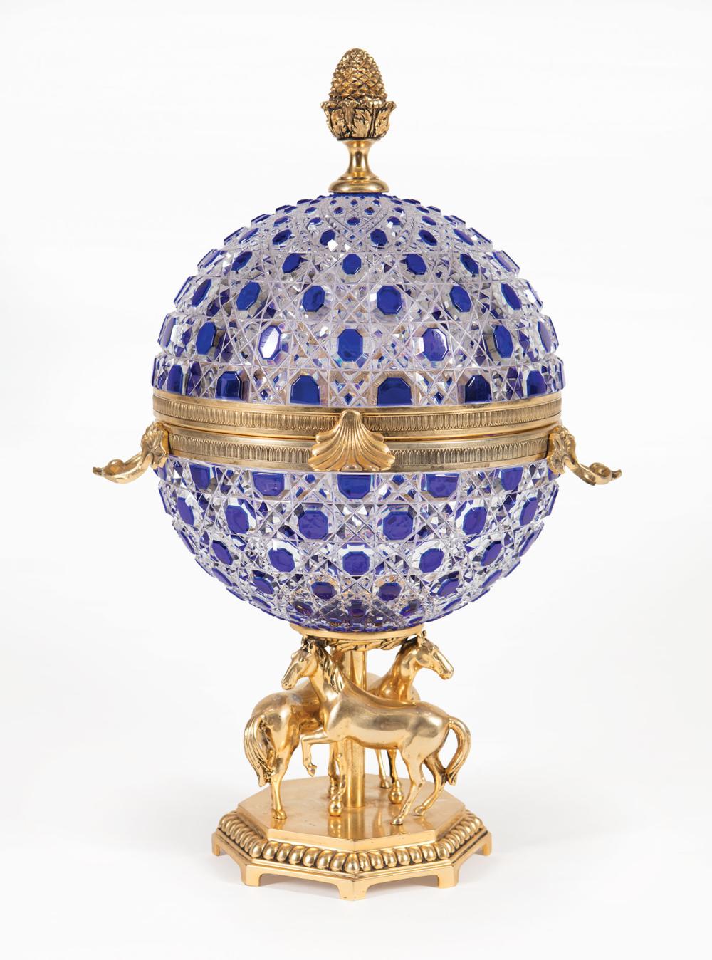 GILT BRONZE-MOUNTED CRYSTAL CAVIAR