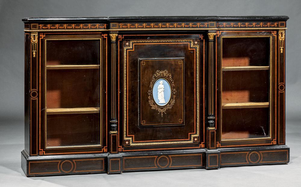 INLAID EBONIZED PARLOUR CABINETAntique 31b27c