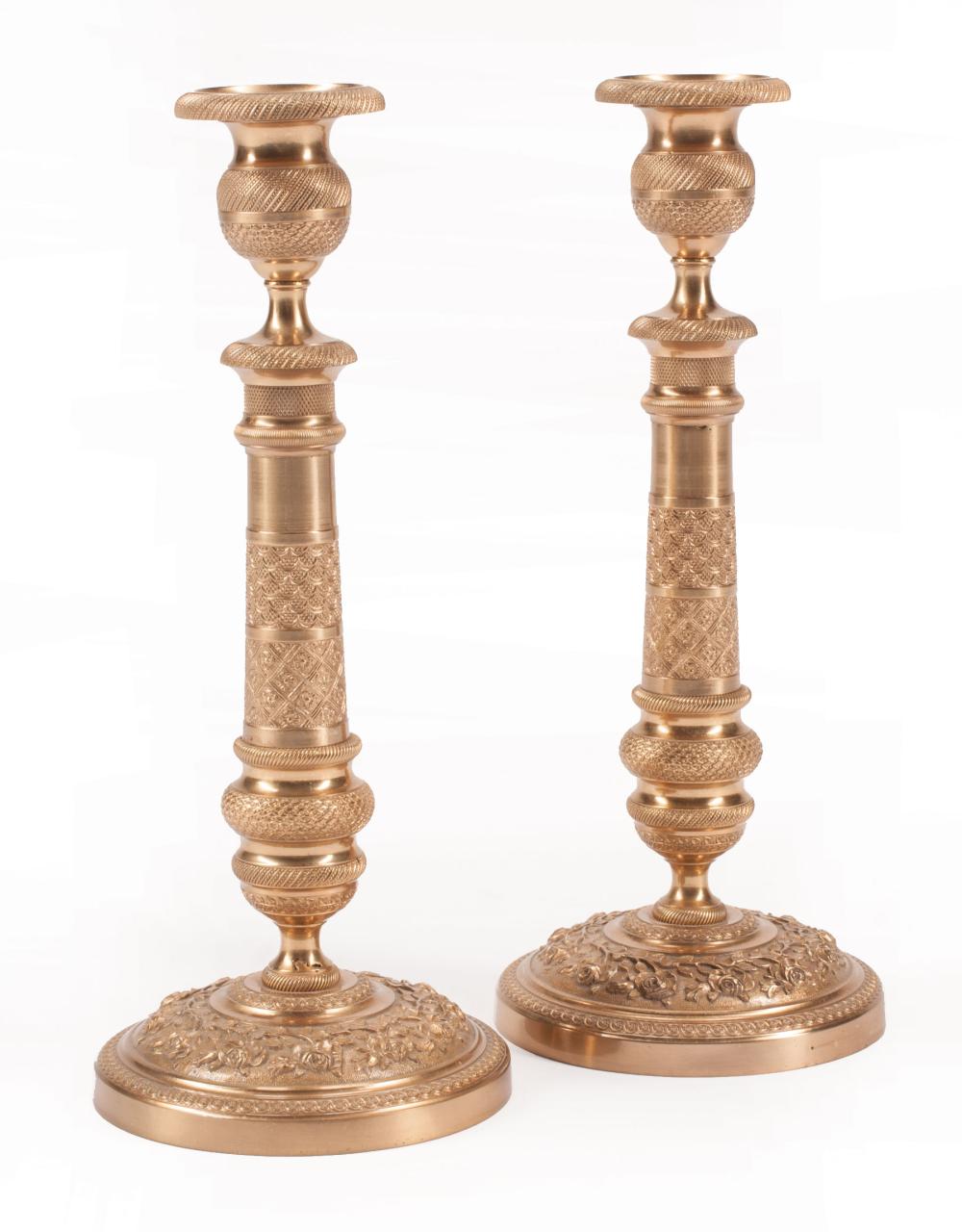 CHARLES X STYLE BRONZE DOR CANDLESTICKSPair 31b28f