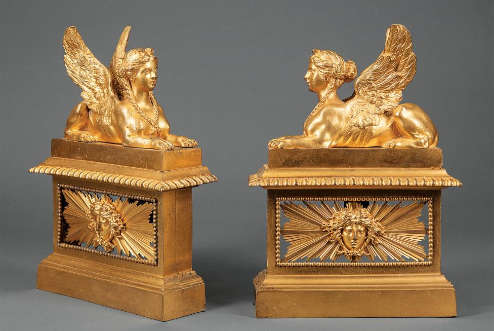 PAIR OF FRENCH GILT BRONZE SPHINX 31b28d