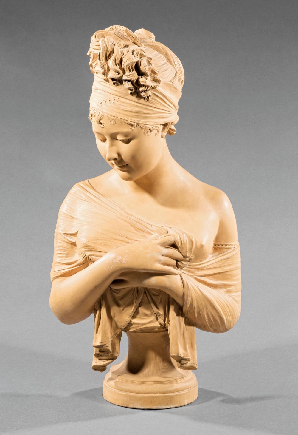 FRENCH TERRACOTTA BUST OF MADAME 31b2a4