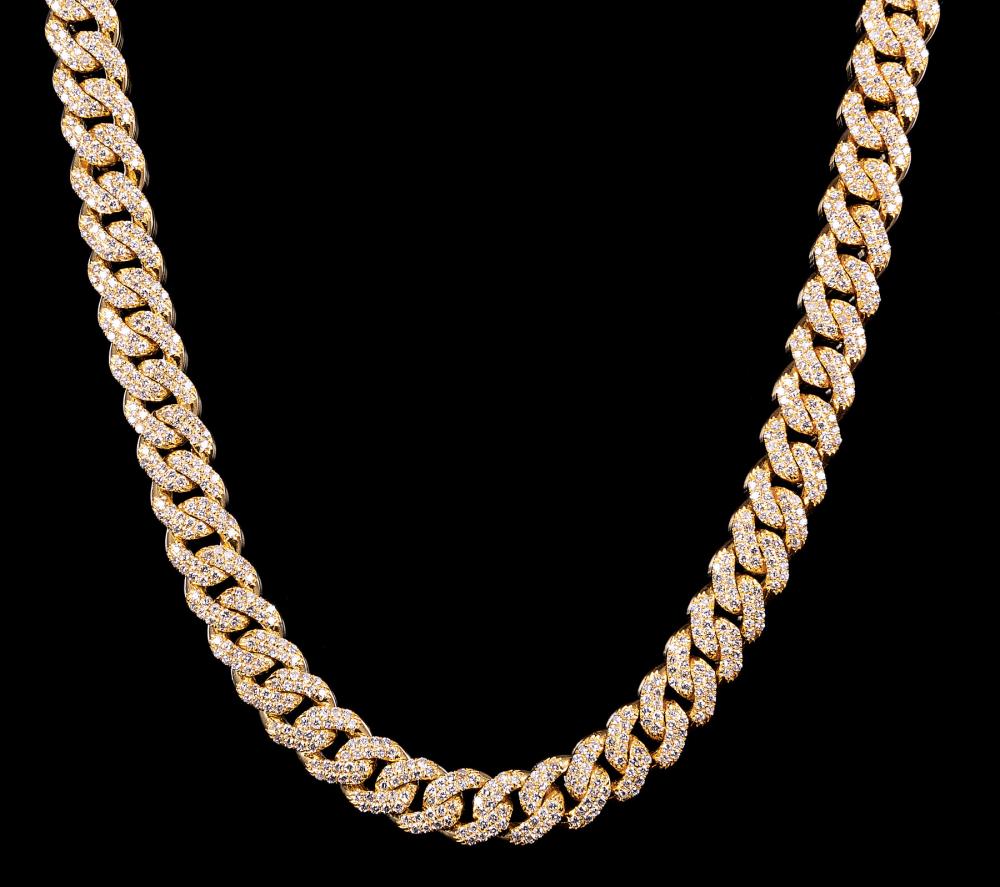 GOLD AND DIAMOND CURB CHAIN NECKLACE14