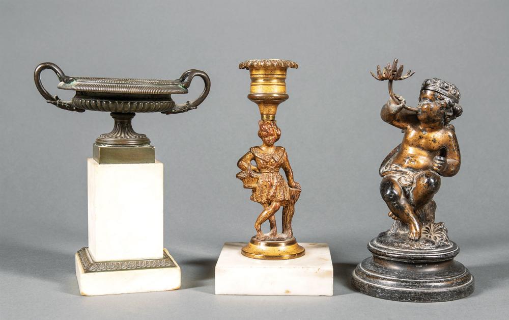 FOUR DECORATIVE BRONZE ITEMSFour