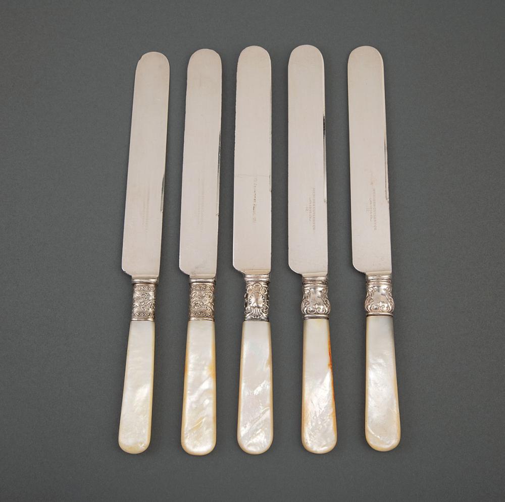 SILVER-MOUNTED MOTHER-OF-PEARL KNIVESAssembled