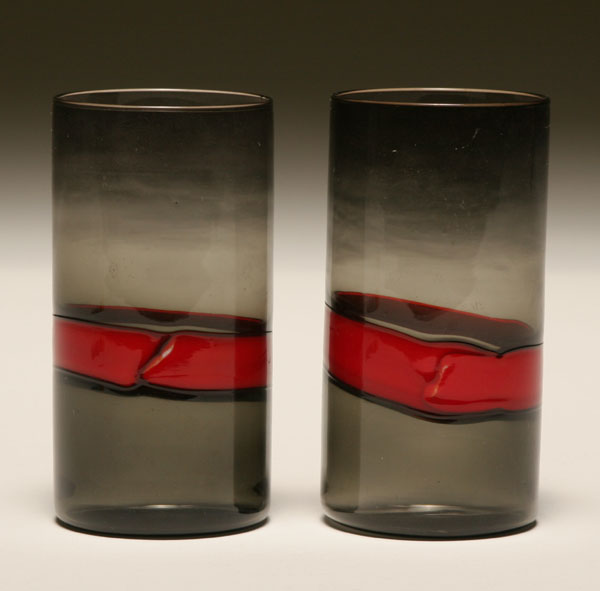 Venini Fasce art glass tumblers.