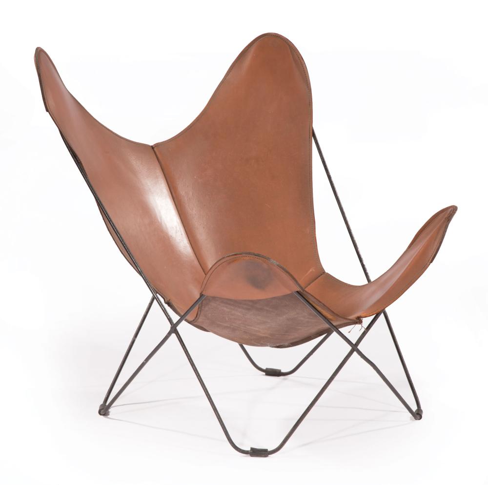 CONTEMPORARY LEATHER BUTTERFLY CHAIRContemporary