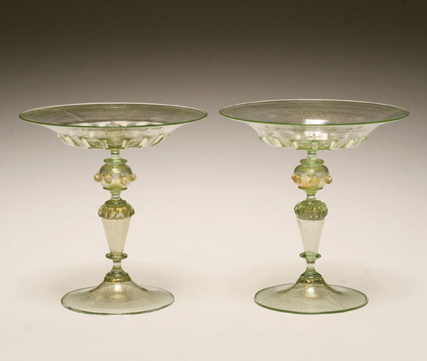 Pair of early Venetian art glass