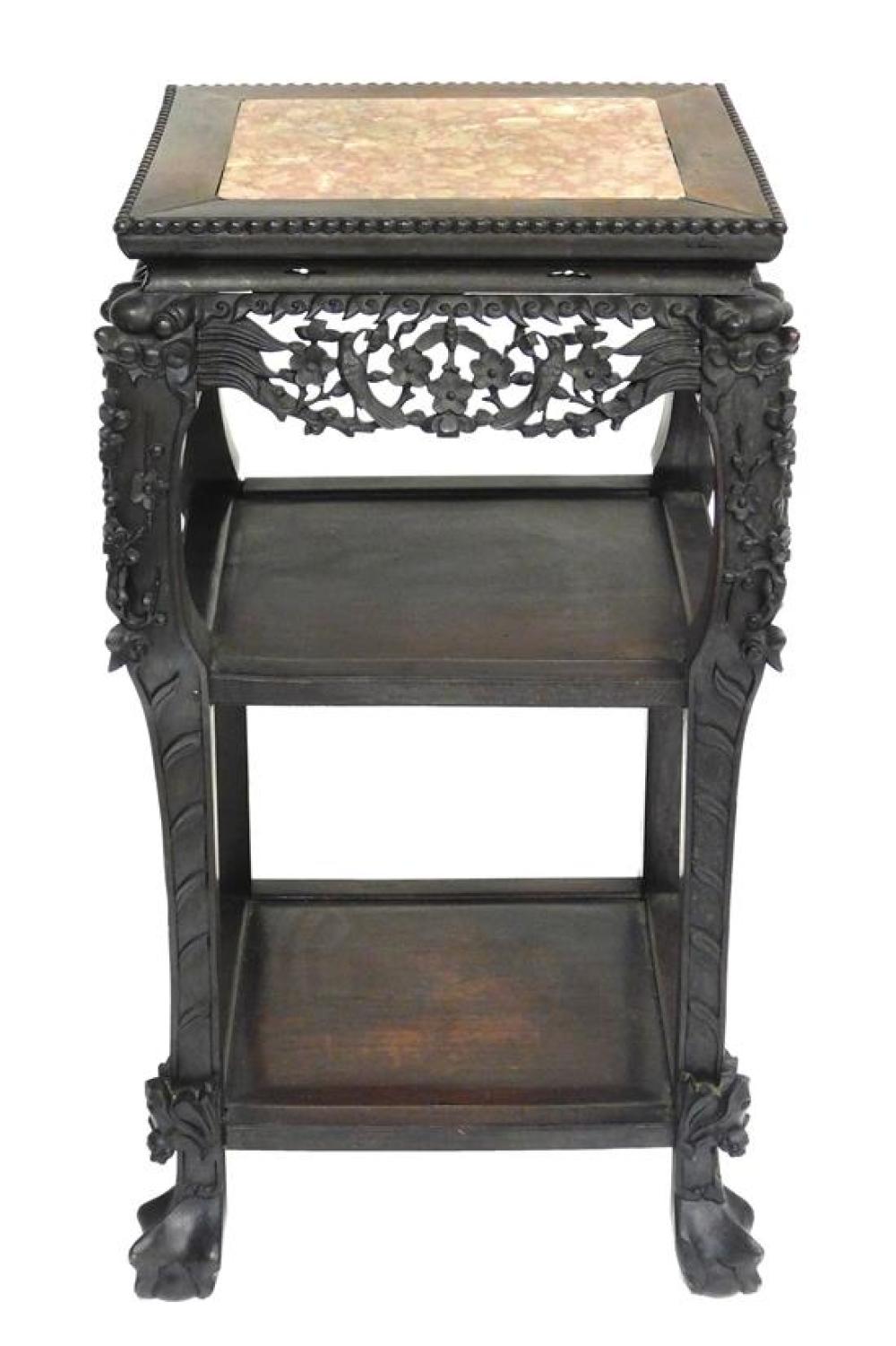 ASIAN: MARBLE TOP THREE-TIER STAND,