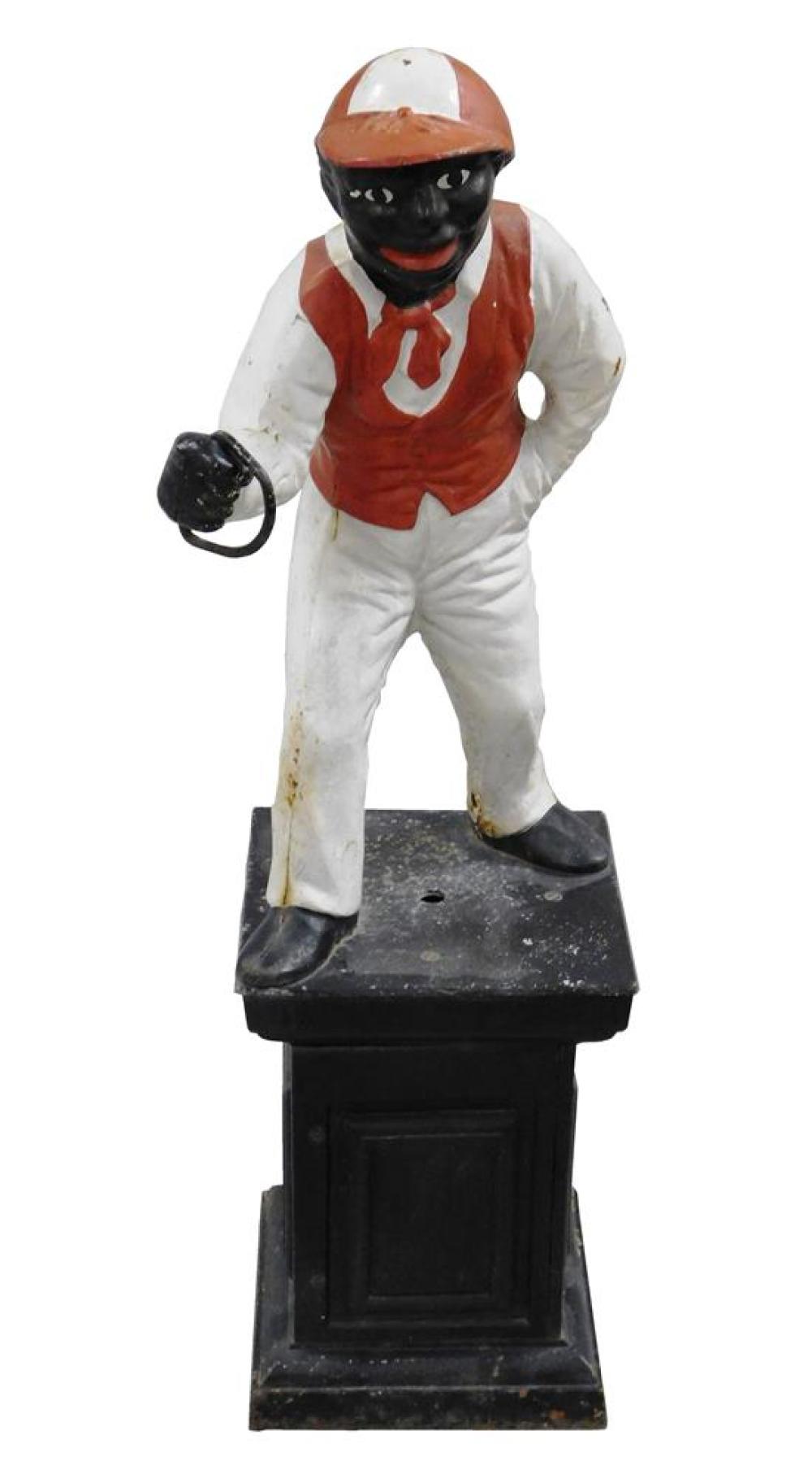 BLACK AMERICANA: CAST IRON LAWN JOCKEY,