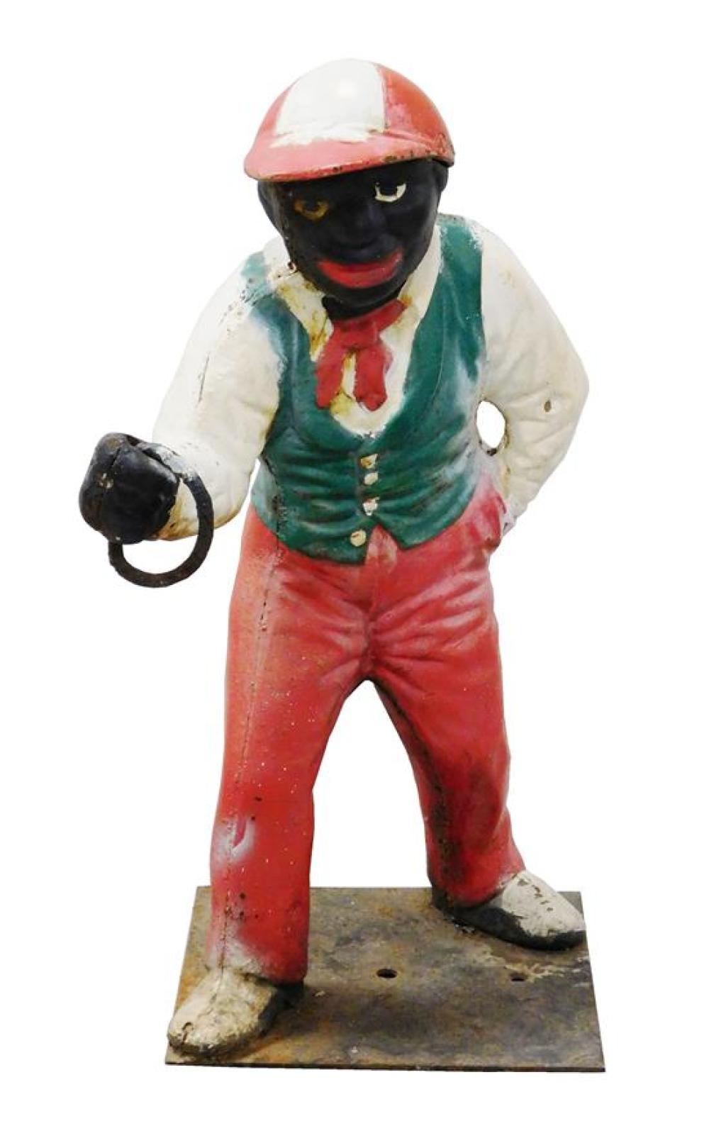 BLACK AMERICANA: CAST IRON LAWN JOCKEY,