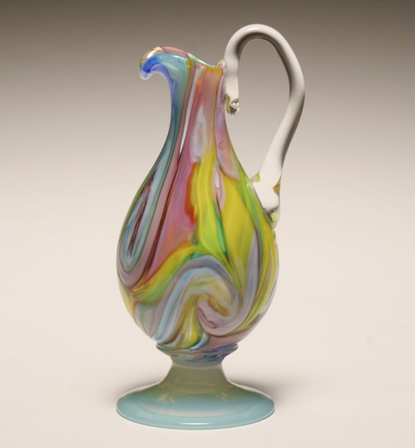 Chalcedony colored art glass ewer 4f875