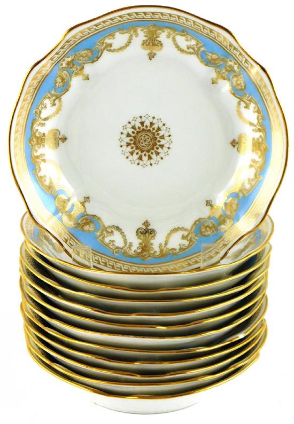 TWELVE SHALLOW SOUP BOWLS, SEVRES, 19TH