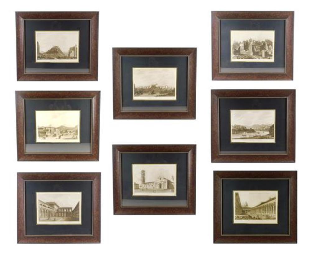 EIGHT FRAMED 19TH C. PRINTS BY