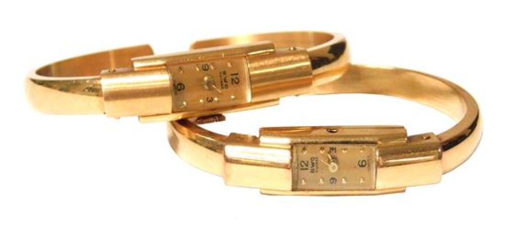 JEWELRY TWO 18K BANGLE WRIST WATCHES  31b4fc