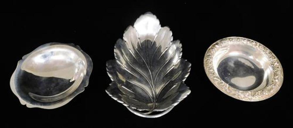 SILVER: THREE STERLING DISHES,