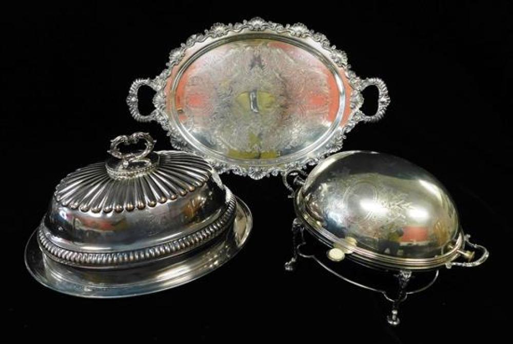 SILVERPLATE: THREE PIECES OF ORNATE