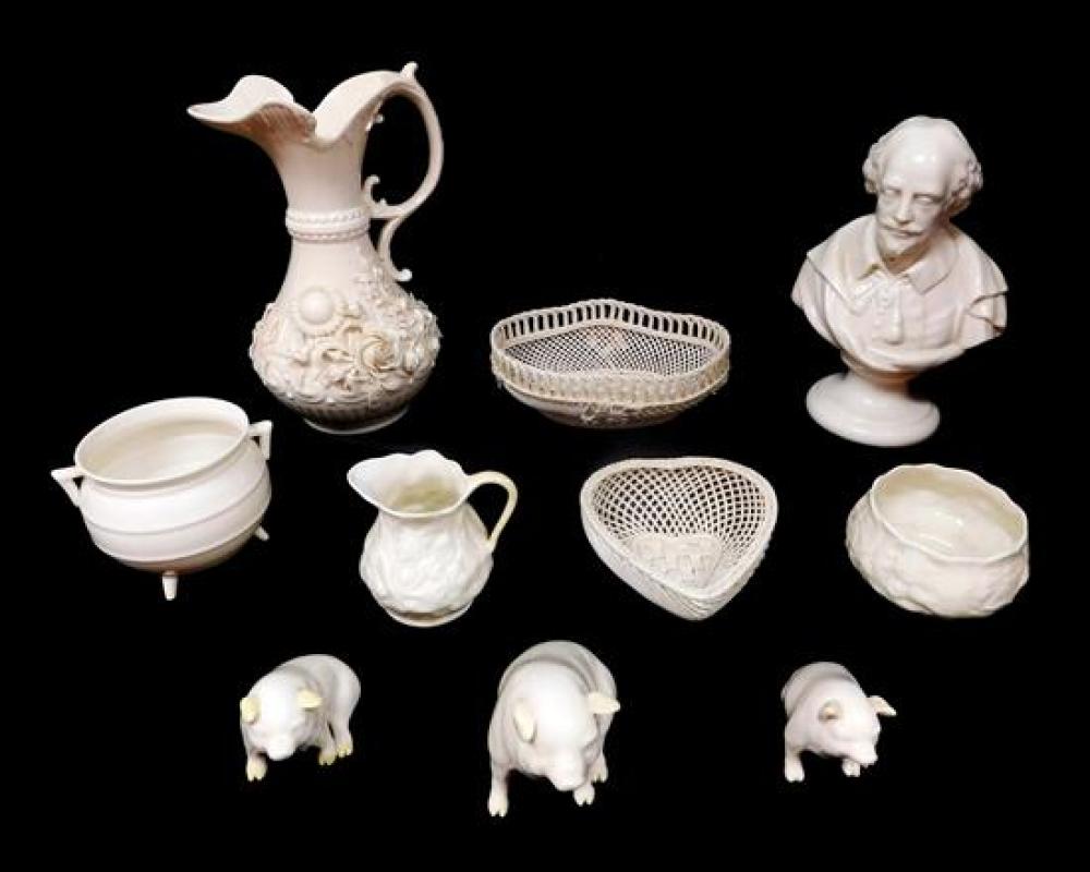 BELLEEK ETC TEN PIECES OF PORCELAIN 31b56b