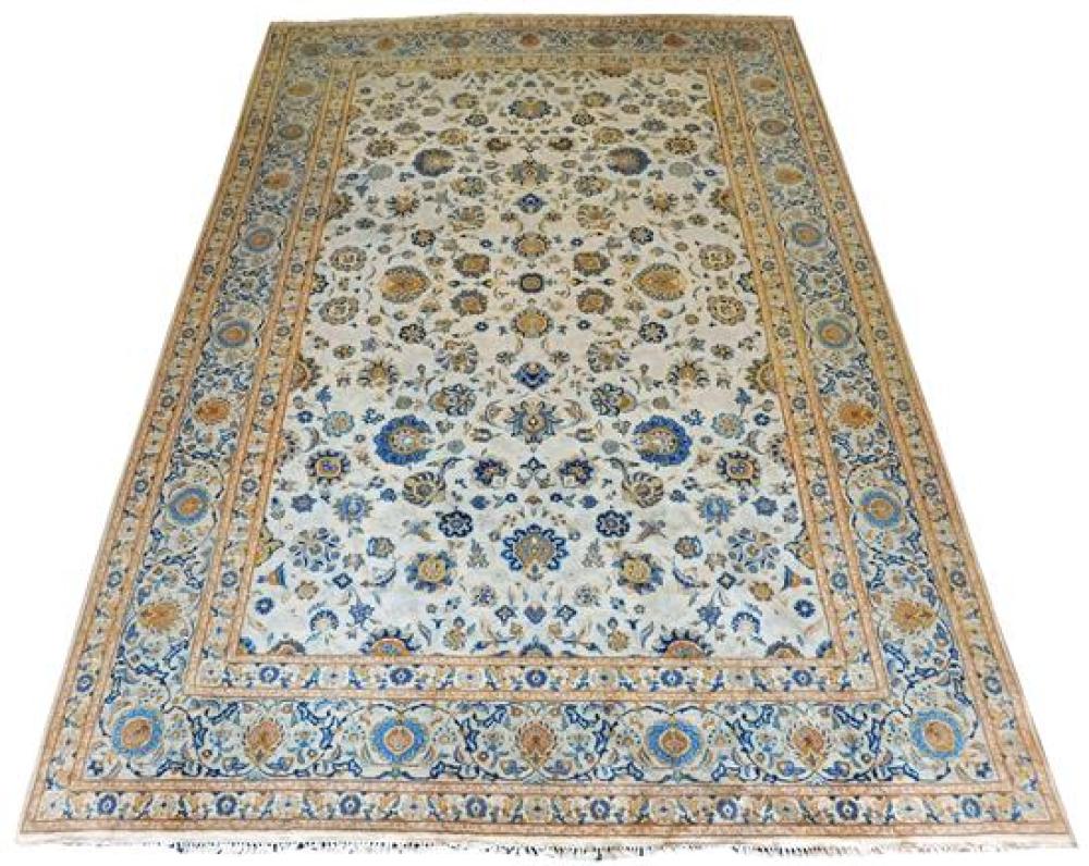 RUG: SEMI-ANTIQUE KASHAN CARPET,