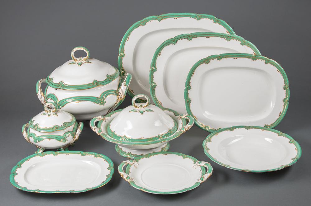 COALPORT GREEN AND GILT DINNER 31b5af