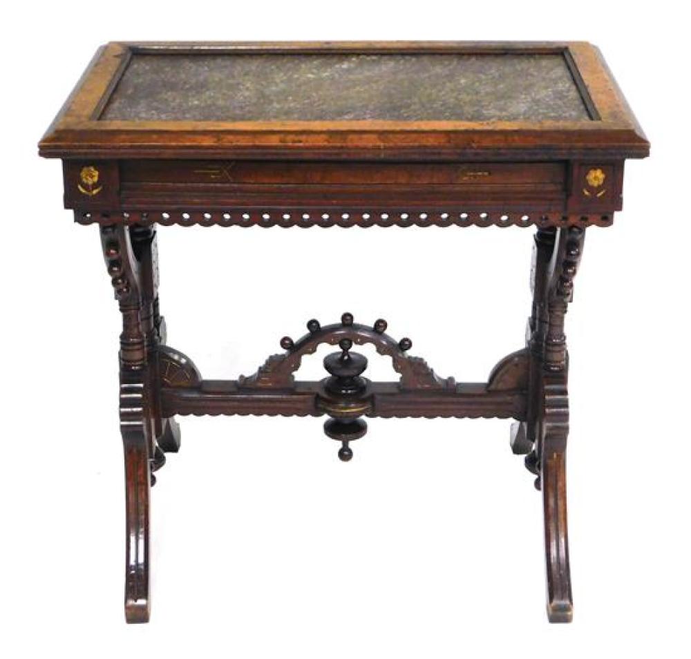 EASTLAKE MARBLE-TOP TABLE, LATE 19TH