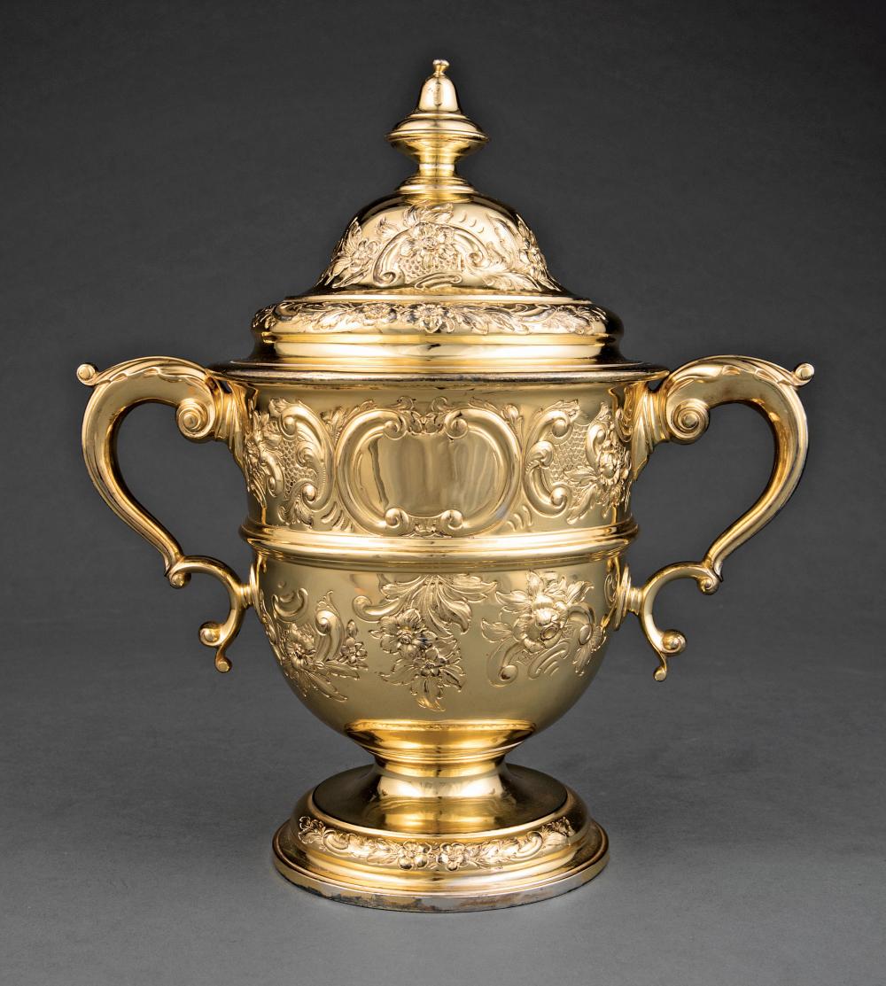 STERLING SILVER GILT CUP AND COVERAntique 31b5ca