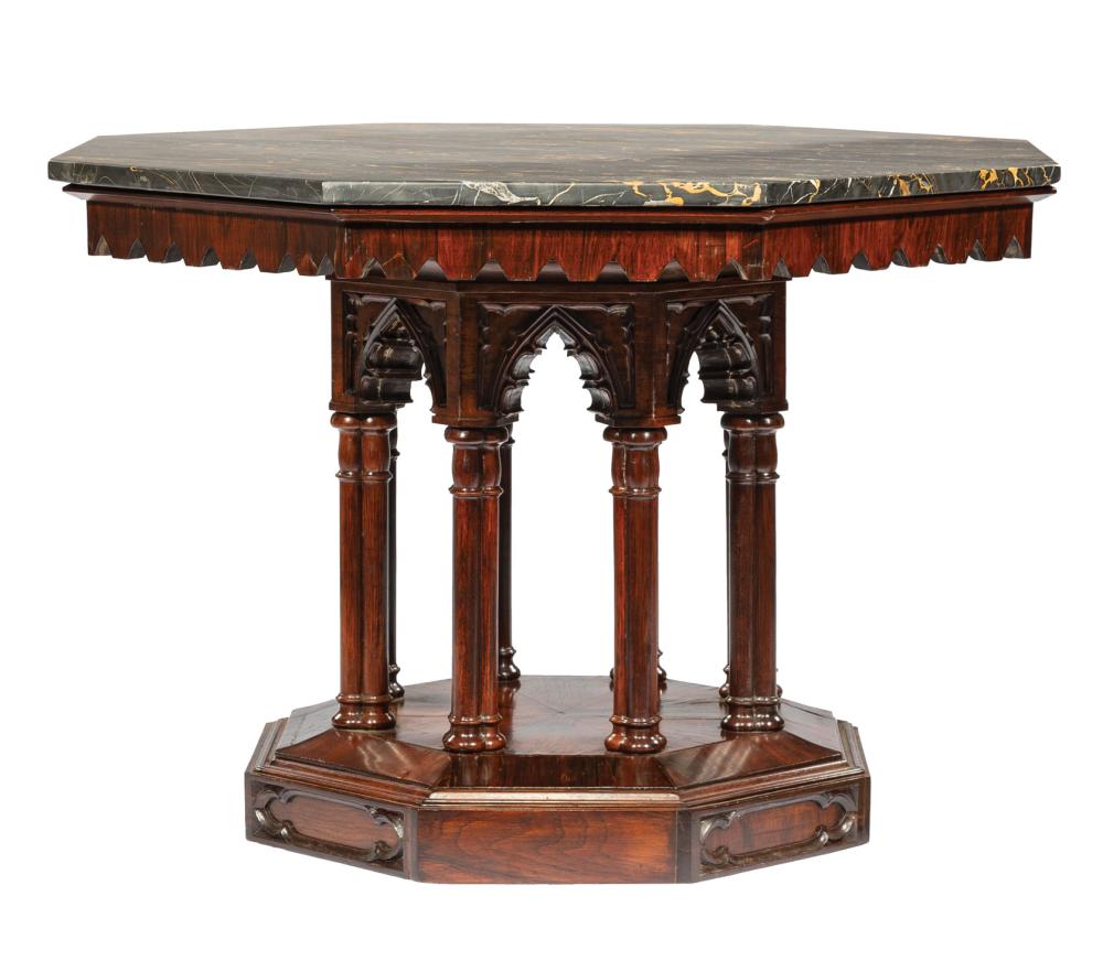 GOTHIC CARVED ROSEWOOD CENTER TABLEAmerican 31b5f2